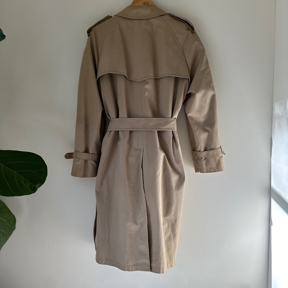 VTG 90s London Fog Unisex Trench Coat Zip In Thermal Liner 40Reg Streetwear Tan - Picture 9 of 14
